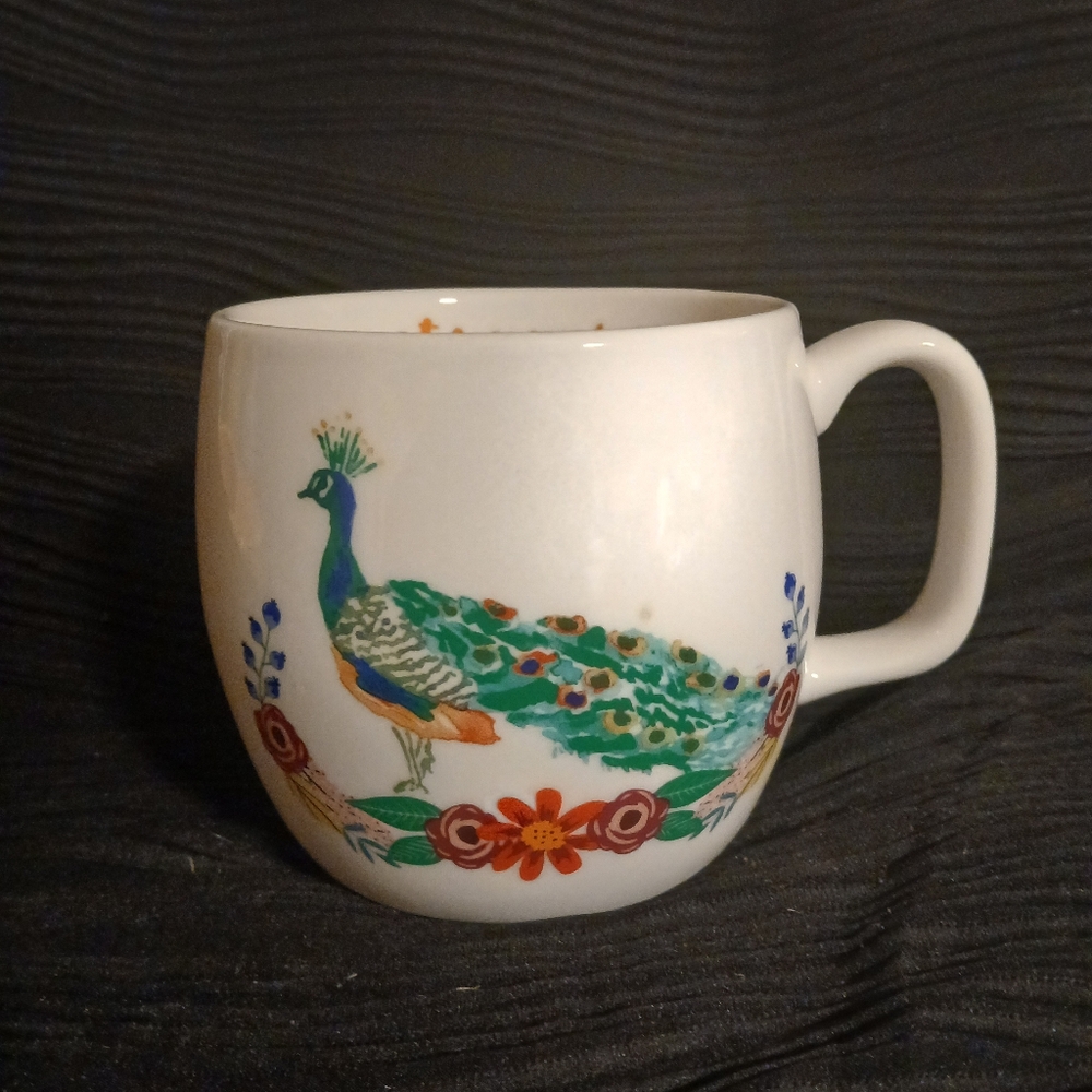 New Opalhouse colorful peacock "stunner" 16oz mug (121724B)